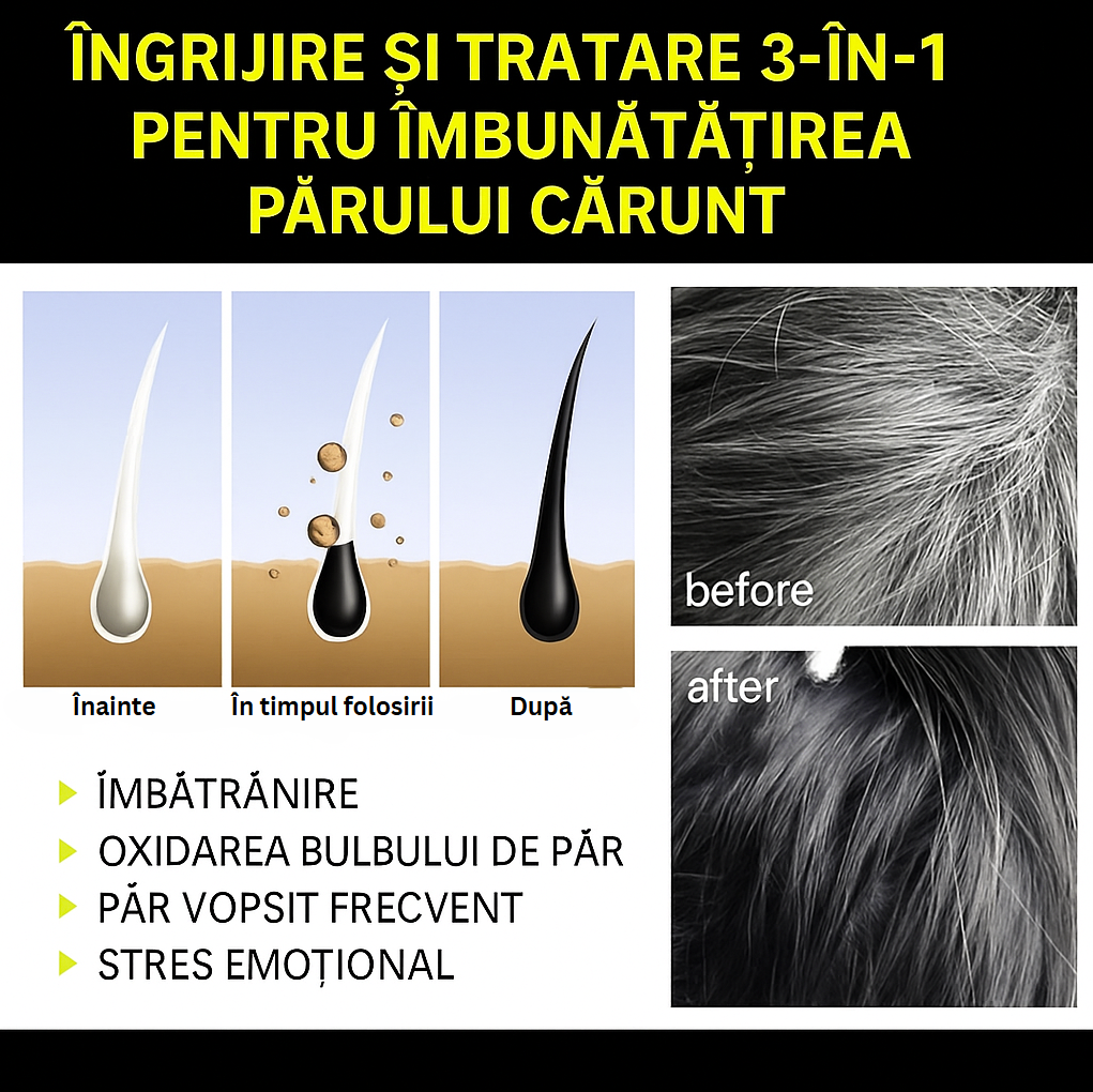 Șampon Ivnil 3 în 1 pentru Colorarea Părului Negru - 300 ml